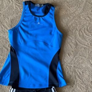 Stella McCartney Blue and Black Athletic Tank Top